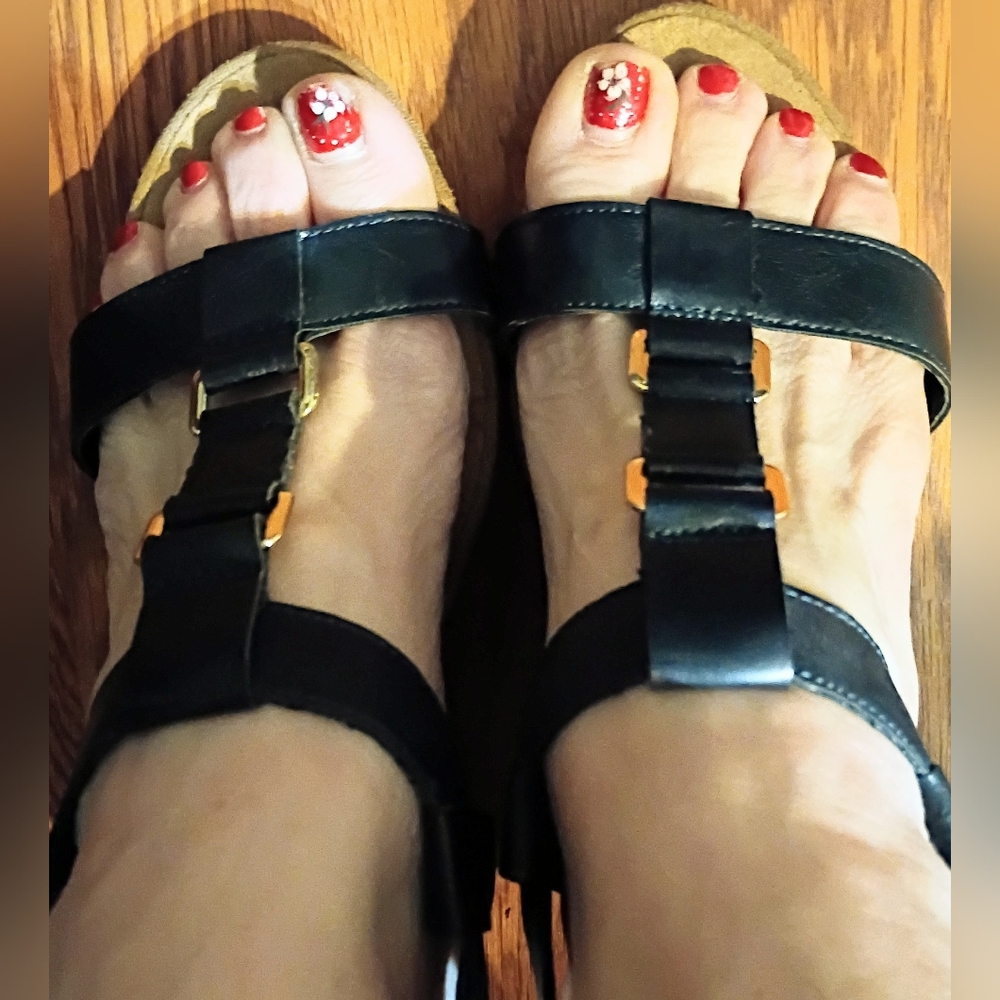 AEROSOLES Black Strappy Sandals  #426